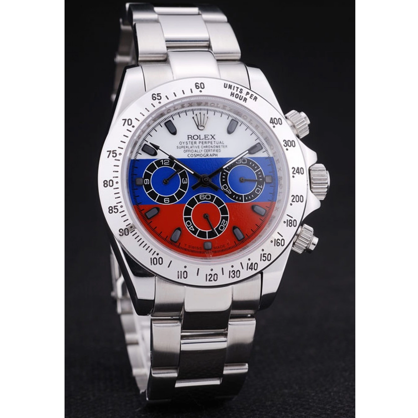Good Copy Rolex Watches Silver Daytona Cosmograph Rolex Dial 7473 Bracelet Russian Flag 0519